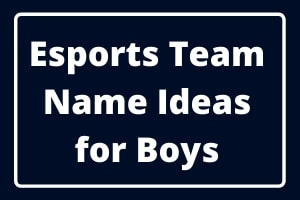 Esports Team Name Ideas for Boys