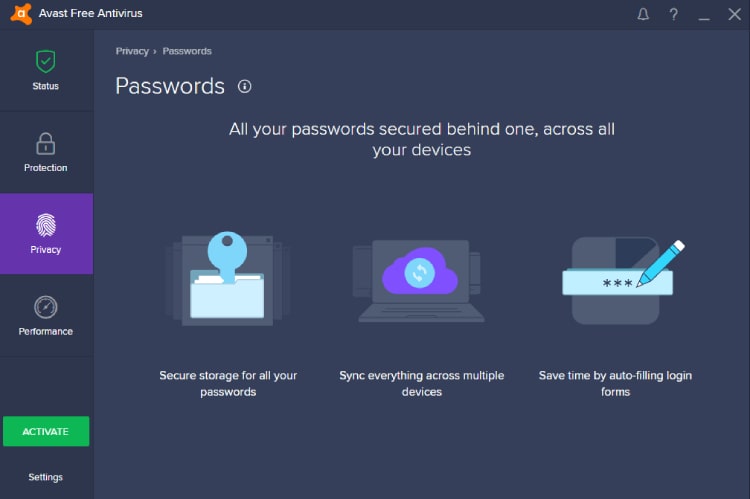 avast passowrd manager