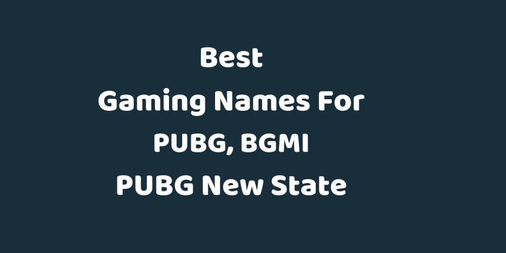 Best Gaming Names For PUBG