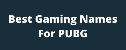 Best Gaming Names For PUBG