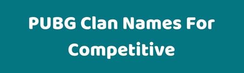 PUBG Clan Names For Competitive