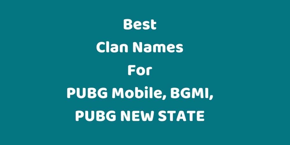 best pubg clan names