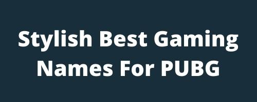 Best stylish Gaming Names For PUBG