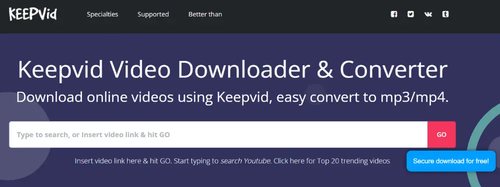 keepvid youtube to mp3