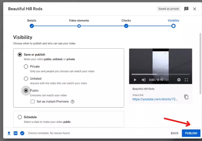 upload shorts video on youtube from pc