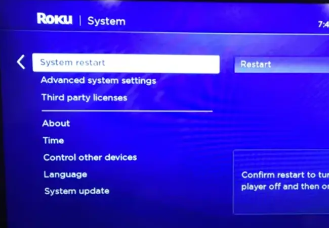 Power Cycling Roku Device